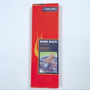 New BBQ Pro Wing Rack w/ tray, black for grill Non-stick Durable